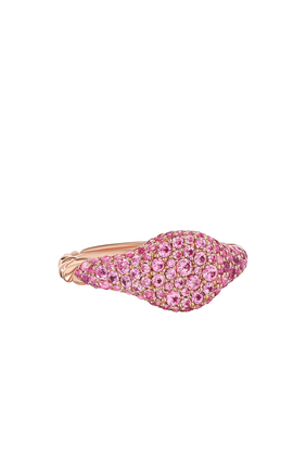 Petite Pinky Ring, 18k Rose Gold & Pink Sapphires